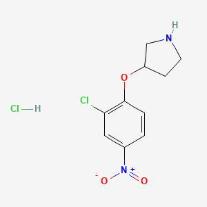 molecular formula C10H12Cl2N2O3 B1424648 3-(2-氯-4-硝基苯氧基)吡咯烷盐酸盐 CAS No. 1219979-28-8