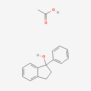 Acetic acid;1-phenyl-2,3-dihydroinden-1-ol