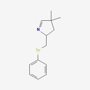 molecular formula C13H17NSe B14246540 4,4-Dimethyl-2-[(phenylselanyl)methyl]-3,4-dihydro-2H-pyrrole CAS No. 240426-73-7