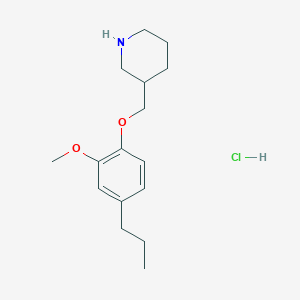 molecular formula C16H26ClNO2 B1424657 3-[(2-Methoxy-4-propylphenoxy)methyl]piperidine hydrochloride CAS No. 1220034-78-5