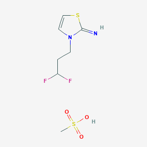 molecular formula C7H12F2N2O3S2 B14246642 3-(3,3-Difluoropropyl)-1,3-thiazol-2-imine;methanesulfonic acid CAS No. 184719-39-9