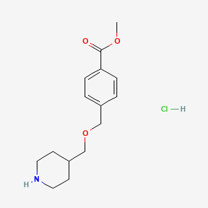 molecular formula C15H22ClNO3 B1424667 4-[(4-哌啶基甲氧基)甲基]苯甲酸甲酯盐酸盐 CAS No. 1220020-28-9