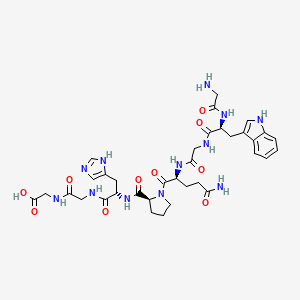 molecular formula C35H46N12O10 B14246680 Glycyl-L-tryptophylglycyl-L-glutaminyl-L-prolyl-L-histidylglycylglycine CAS No. 366455-92-7