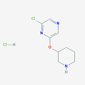 molecular formula C9H13Cl2N3O B1424669 6-Chloro-2-pyrazinyl 3-piperidinyl ether hydrochloride CAS No. 1220020-44-9