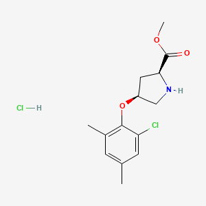molecular formula C14H19Cl2NO3 B1424678 Methyl (2S,4S)-4-(2-chloro-4,6-dimethylphenoxy)-2-pyrrolidinecarboxylate hydrochloride CAS No. 1354488-35-9
