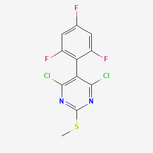 4,6-Dichloro-2-(methylsulfanyl)-5-(2,4,6-trifluorophenyl)pyrimidine