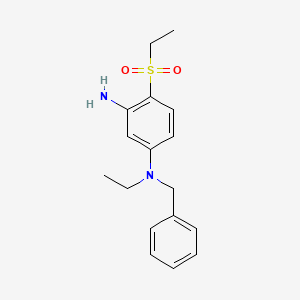 molecular formula C17H22N2O2S B1424685 N1-Benzyl-N1-ethyl-4-(ethylsulfonyl)-1,3-benzenediamine CAS No. 1220039-25-7