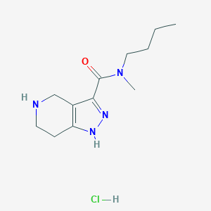 molecular formula C12H21ClN4O B1424686 N-Butyl-N-methyl-4,5,6,7-tetrahydro-1H-pyrazolo-[4,3-c]pyridine-3-carboxamide hydrochloride CAS No. 1220017-77-5