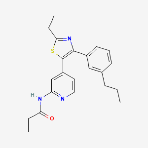 N-{4-[2-Ethyl-4-(3-propylphenyl)-1,3-thiazol-5-yl]pyridin-2-yl}propanamide