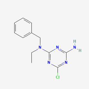 molecular formula C12H14ClN5 B1424698 N2-苄基-6-氯-N2-乙基-1,3,5-三嗪-2,4-二胺 CAS No. 1220029-55-9