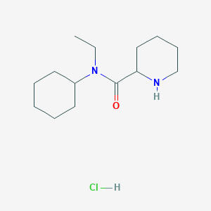 molecular formula C14H27ClN2O B1424699 N-Cyclohexyl-N-ethyl-2-piperidinecarboxamide hydrochloride CAS No. 1236263-42-5