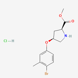 molecular formula C13H17BrClNO3 B1424701 Methyl (2S,4S)-4-(4-bromo-3-methylphenoxy)-2-pyrrolidinecarboxylate hydrochloride CAS No. 1354484-49-3
