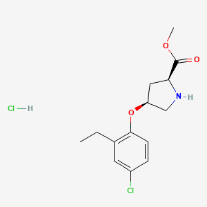 molecular formula C14H19Cl2NO3 B1424702 Methyl (2S,4S)-4-(4-chloro-2-ethylphenoxy)-2-pyrrolidinecarboxylate hydrochloride CAS No. 1354488-02-0