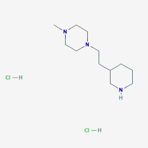 molecular formula C12H27Cl2N3 B1424705 1-Methyl-4-[2-(3-piperidinyl)ethyl]piperazine dihydrochloride CAS No. 1220020-71-2
