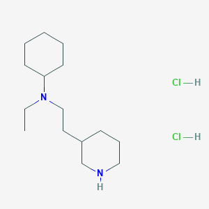 molecular formula C15H32Cl2N2 B1424706 n-Ethyl-n-[2-(3-piperidinyl)ethyl]cyclohexanamine dihydrochloride CAS No. 1220034-56-9
