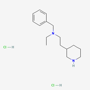 molecular formula C16H28Cl2N2 B1424707 n-Benzyl-n-ethyl-2-(3-piperidinyl)-1-ethanamine dihydrochloride CAS No. 1220034-59-2