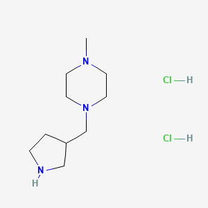 molecular formula C10H23Cl2N3 B1424710 1-Methyl-4-(3-pyrrolidinylmethyl)piperazine dihydrochloride CAS No. 1219957-83-1
