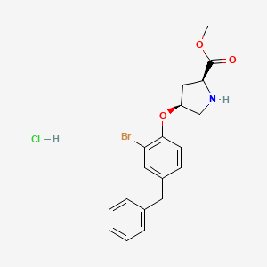 molecular formula C19H21BrClNO3 B1424712 甲基(2S,4S)-4-(4-苄基-2-溴苯氧基)-2-吡咯烷甲酸盐酸酯 CAS No. 1354487-64-1