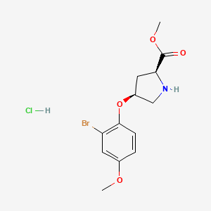 molecular formula C13H17BrClNO4 B1424715 Methyl (2S,4S)-4-(2-bromo-4-methoxyphenoxy)-2-pyrrolidinecarboxylate hydrochloride CAS No. 1354485-68-9