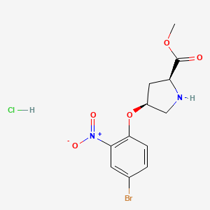 molecular formula C12H14BrClN2O5 B1424720 Methyl (2S,4S)-4-(4-bromo-2-nitrophenoxy)-2-pyrrolidinecarboxylate hydrochloride CAS No. 1354487-69-6