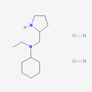 molecular formula C13H28Cl2N2 B1424725 n-Ethyl-n-(2-pyrrolidinylmethyl)cyclohexanamine dihydrochloride CAS No. 1219964-36-9