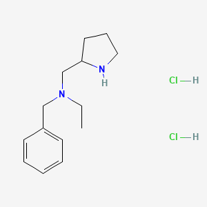 molecular formula C14H24Cl2N2 B1424727 n-Benzyl-n-(2-pyrrolidinylmethyl)-1-ethanamine dihydrochloride CAS No. 1220036-07-6