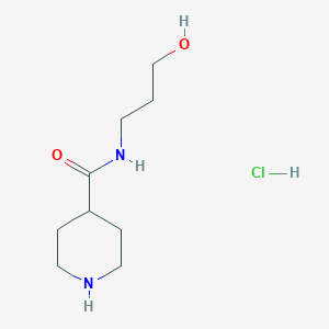 molecular formula C9H19ClN2O2 B1424736 N-(3-Hydroxypropyl)-4-piperidinecarboxamide hydrochloride CAS No. 1219963-73-1