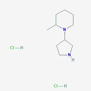 molecular formula C10H22Cl2N2 B1424741 2-Methyl-1-(3-pyrrolidinyl)piperidine dihydrochloride CAS No. 1220017-59-3