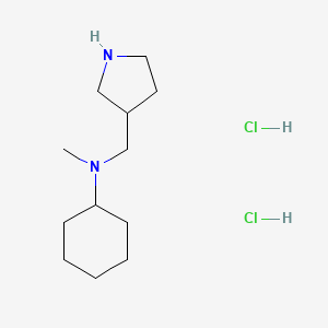 molecular formula C12H26Cl2N2 B1424754 二盐酸 n-甲基-n-(3-吡咯烷基甲基)环己胺 CAS No. 1220021-19-1