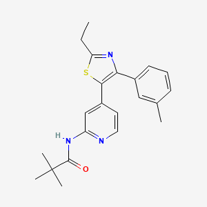 N-{4-[2-Ethyl-4-(3-methylphenyl)-1,3-thiazol-5-yl]pyridin-2-yl}-2,2-dimethylpropanamide