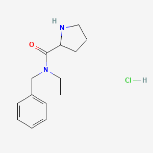 molecular formula C14H21ClN2O B1424774 N-Benzyl-N-ethyl-2-pyrrolidinecarboxamide hydrochloride CAS No. 1236266-52-6