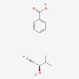 molecular formula C13H16O3 B14247758 benzoic acid;(3R)-4-methylpent-1-yn-3-ol CAS No. 476685-26-4