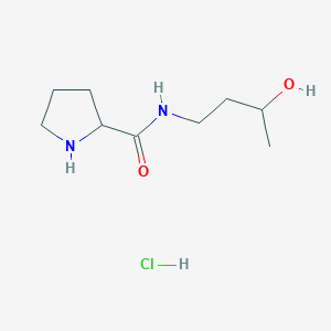 molecular formula C9H19ClN2O2 B1424779 N-(3-Hydroxybutyl)-2-pyrrolidinecarboxamide hydrochloride CAS No. 1236254-69-5