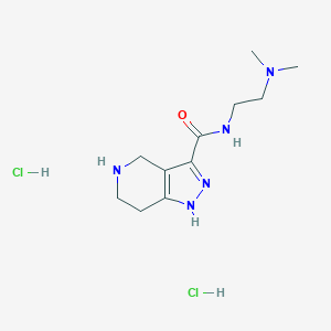 molecular formula C11H21Cl2N5O B1424780 N-[2-(Dimethylamino)ethyl]-4,5,6,7-tetrahydro-1H-pyrazolo[4,3-c]pyridine-3-carboxamide dihydrochloride CAS No. 1220035-50-6