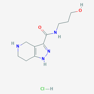 molecular formula C10H17ClN4O2 B1424781 盐酸N-(3-羟基丙基)-4,5,6,7-四氢-1H-吡唑并[4,3-c]吡啶-3-甲酰胺 CAS No. 1220016-67-0