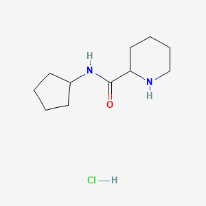 molecular formula C11H21ClN2O B1424782 N-Cyclopentyl-2-piperidinecarboxamide hydrochloride CAS No. 1236256-87-3
