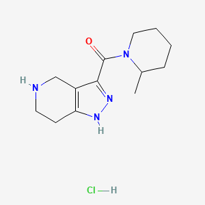 molecular formula C13H21ClN4O B1424785 (2-Methyl-1-piperidinyl)(4,5,6,7-tetrahydro-1H-pyrazolo[4,3-c]pyridin-3-yl)methanone HCl CAS No. 1220034-03-6