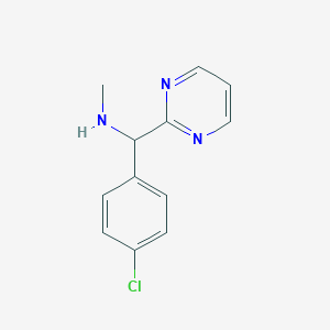 molecular formula C12H12ClN3 B1424786 [(4-Chlorophenyl)(pyrimidin-2-yl)methyl](methyl)amine CAS No. 1178951-36-4