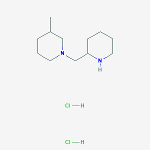 molecular formula C12H26Cl2N2 B1424790 3-Methyl-1-(2-piperidinylmethyl)piperidine dihydrochloride CAS No. 1220028-85-2