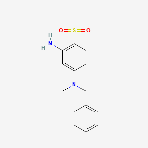 molecular formula C15H18N2O2S B1424796 N1-Benzyl-N1-methyl-4-(methylsulfonyl)-1,3-benzenediamine CAS No. 1220028-73-8