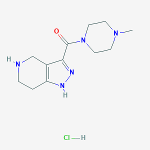molecular formula C12H20ClN5O B1424802 (4-甲基-1-哌嗪基)(4,5,6,7-四氢-1H-吡唑并[4,3-c]吡啶-3-基)甲酮盐酸盐 CAS No. 1220017-91-3