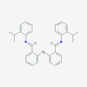 molecular formula C32H32HgN2 B14248071 Bis{2-[(E)-{[2-(propan-2-yl)phenyl]imino}methyl]phenyl}mercury CAS No. 424833-71-6