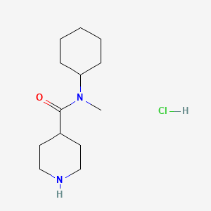 molecular formula C13H25ClN2O B1424809 N-Cyclohexyl-N-methyl-4-piperidinecarboxamide hydrochloride CAS No. 1220033-75-9