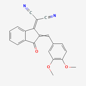 2-(2-(3,4-Dimethoxybenzylidene)-3-oxo-2,3-dihydro-1H-inden-1-ylidene)malononitrile