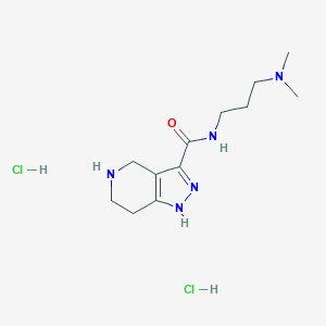molecular formula C12H23Cl2N5O B1424811 N-[3-(二甲氨基)丙基]-4,5,6,7-四氢-1H-吡唑并[4,3-c]吡啶-3-甲酰胺二盐酸盐 CAS No. 1220038-01-6
