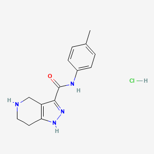 molecular formula C14H17ClN4O B1424813 N-(4-甲基苯基)-4,5,6,7-四氢-1H-吡唑并[4,3-c]吡啶-3-甲酰胺盐酸盐 CAS No. 1219976-41-6