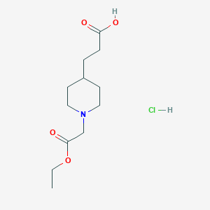 3-[1-(2-Ethoxy-2-oxoethyl)piperidin-4-yl]propanoic acid;hydrochloride