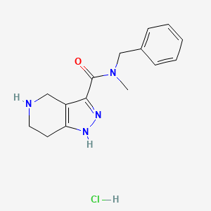 molecular formula C15H19ClN4O B1424822 N-Benzyl-N-methyl-4,5,6,7-tetrahydro-1H-pyrazolo-[4,3-c]pyridine-3-carboxamide hydrochloride CAS No. 1220017-96-8