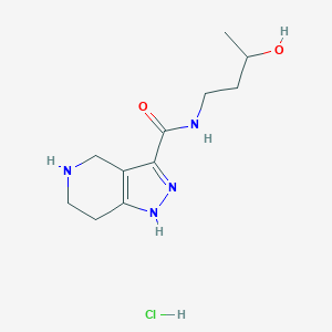 molecular formula C11H19ClN4O2 B1424824 N-(3-Hydroxybutyl)-4,5,6,7-tetrahydro-1H-pyrazolo-[4,3-c]pyridine-3-carboxamide hydrochloride CAS No. 1220034-60-5