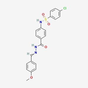 4-[(4-chlorophenyl)sulfonylamino]-N-[(4-methoxyphenyl)methylideneamino]benzamide